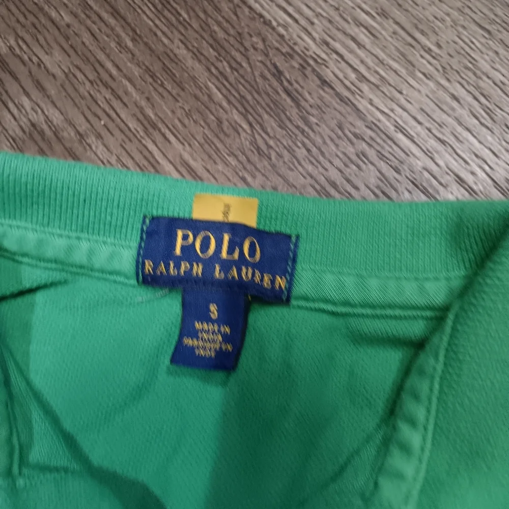 Ralph Lauren Green Polo with Blue Pony and Sleeve Accent - Kids
